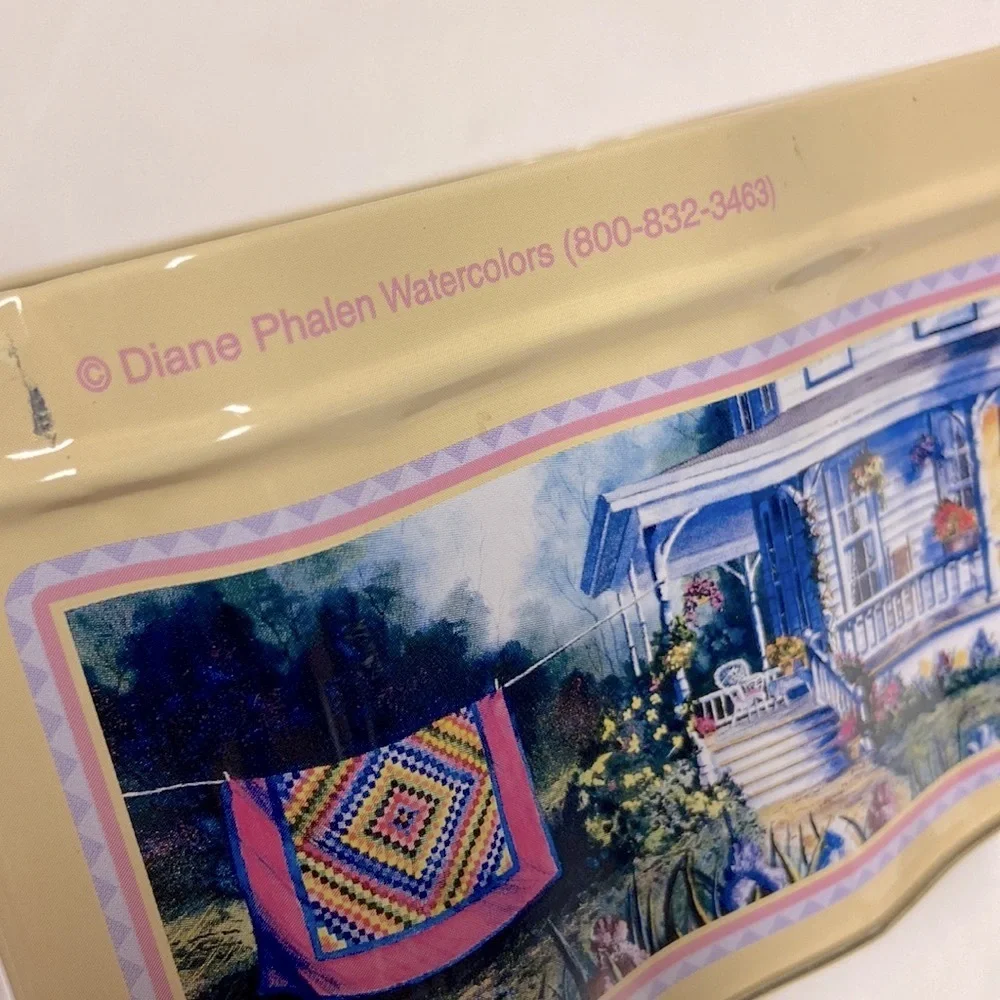 Vintage Diane Phalen Watercolors Grandma’s Treasures tin‎ box lake house …
